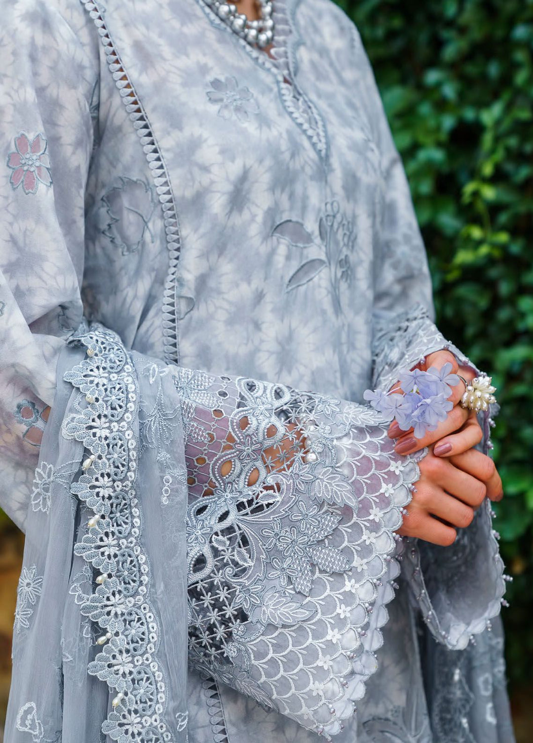 Baroque Embroidered Lawn Suits Unstitched 3 Piece BQ24SL D-05 - Summer Collection