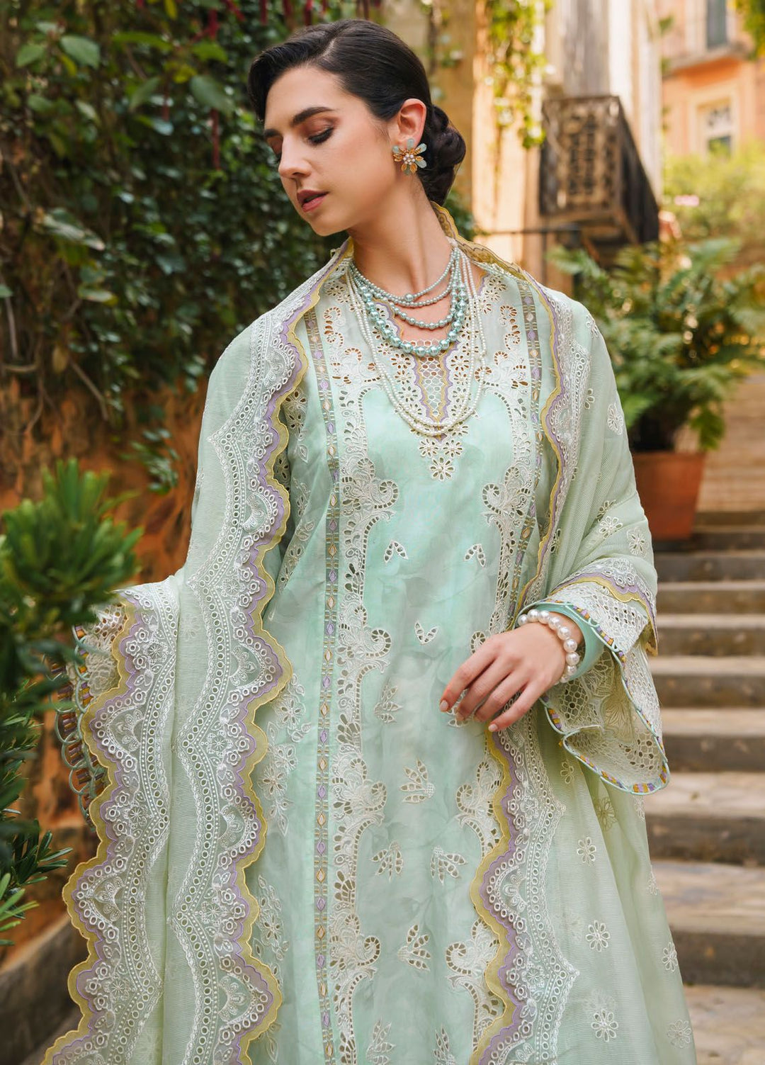 Baroque Embroidered Lawn Suits Unstitched 3 Piece BQ24SL D-07 - Summer Collection