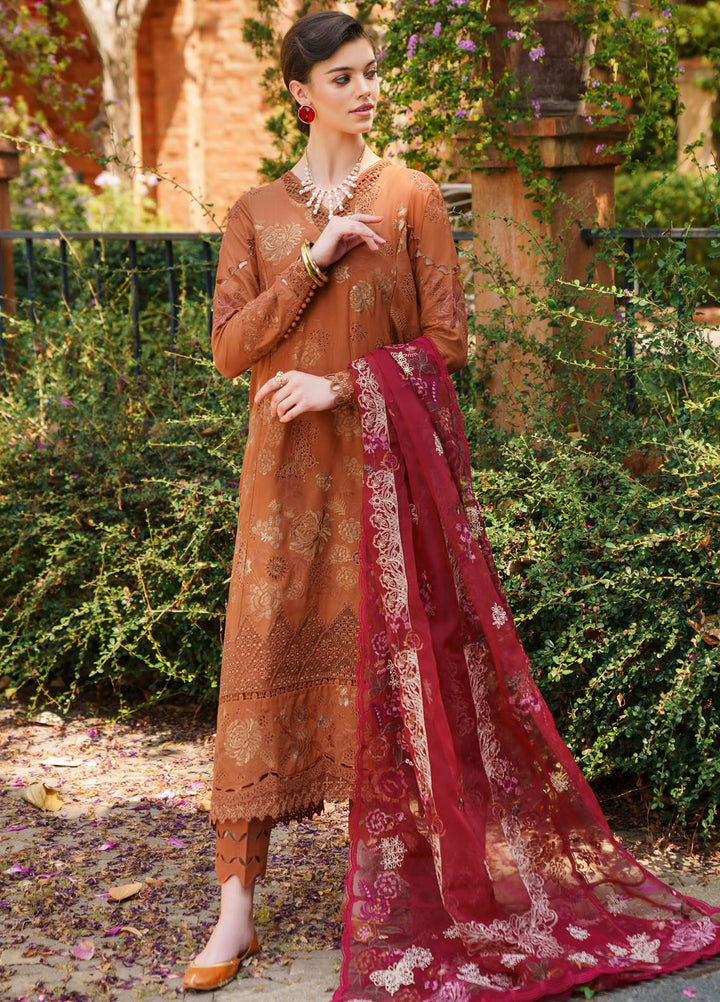 Baroque Embroidered Lawn Suits Unstitched 3 Piece BQ24SL D-08 - Summer Collection