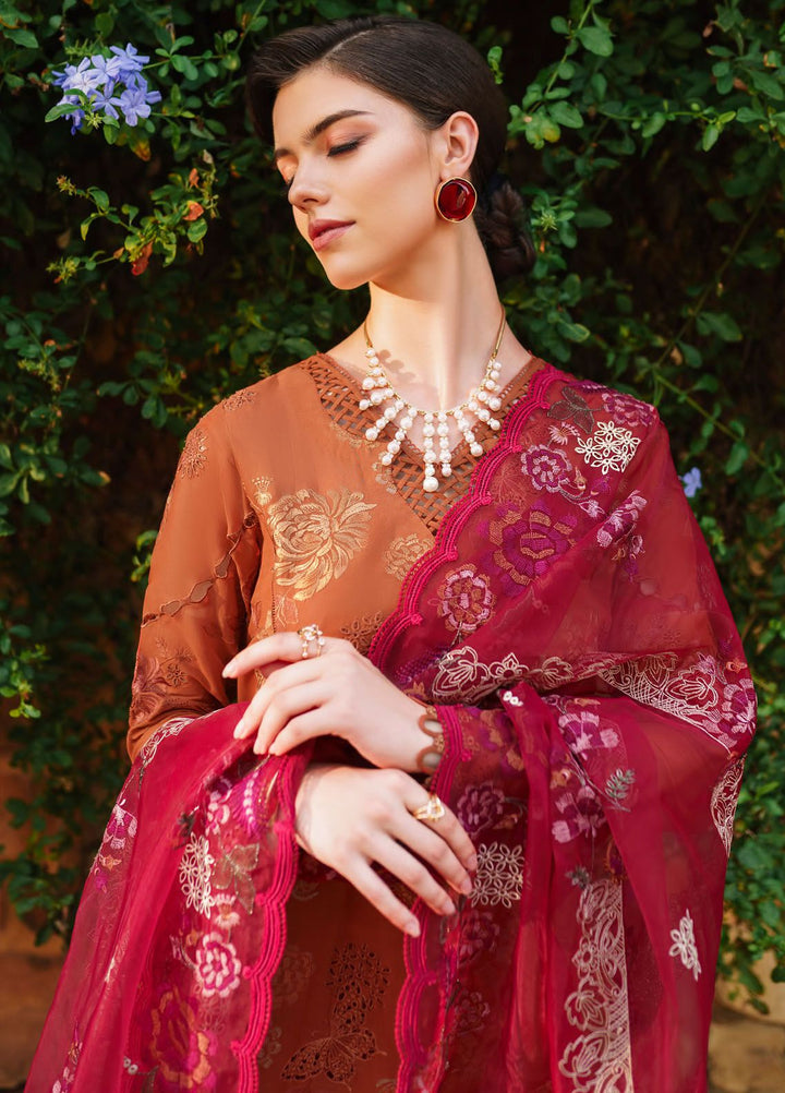 Baroque Embroidered Lawn Suits Unstitched 3 Piece BQ24SL D-08 - Summer Collection