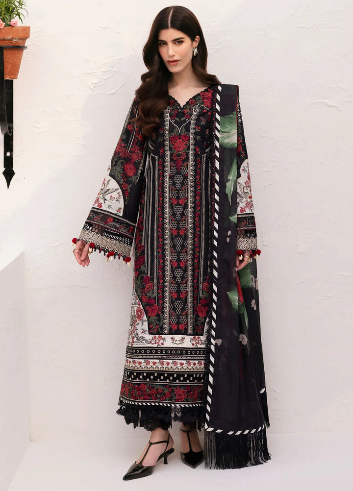 Baroque Embroidered Lawn Suits Unstitched 3 Piece BQ25EL D-01 - Summer Collection
