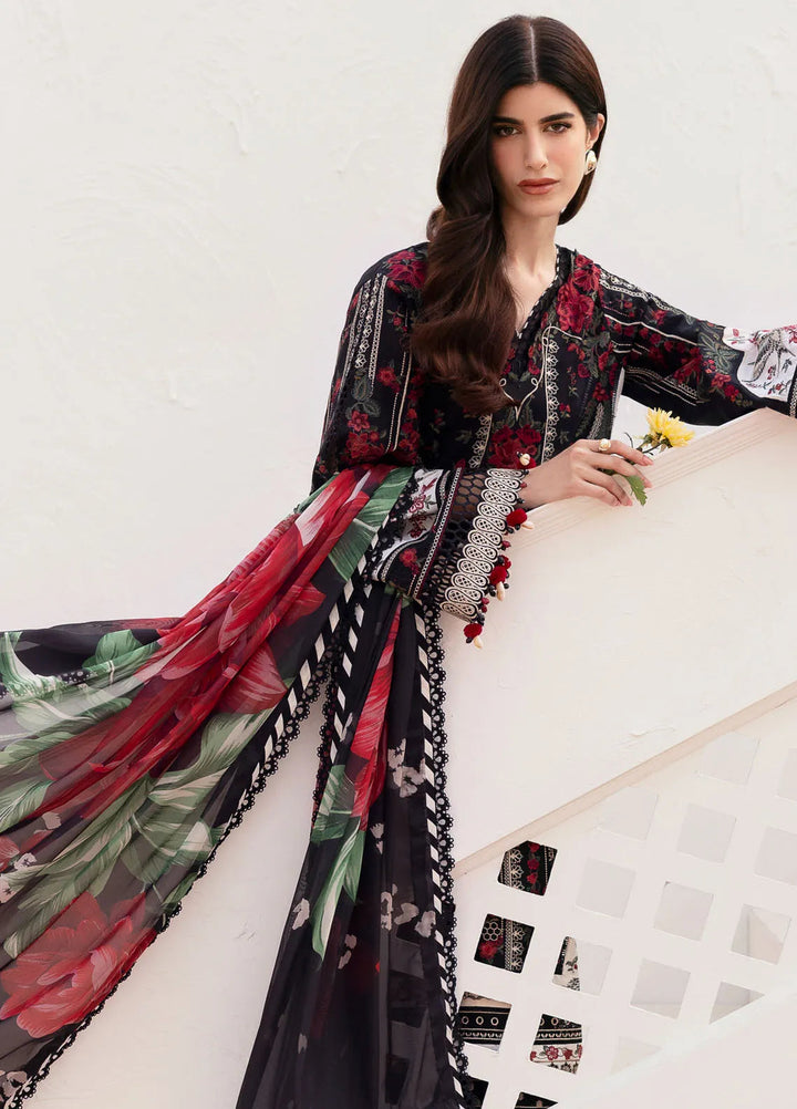 Baroque Embroidered Lawn Suits Unstitched 3 Piece BQ25EL D-01 - Summer Collection