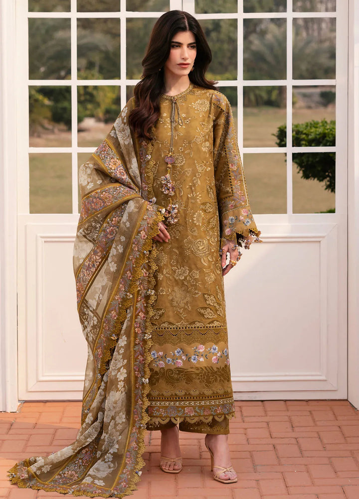 Baroque Embroidered Lawn Suits Unstitched 3 Piece BQ25EL D-03 - Summer Collection