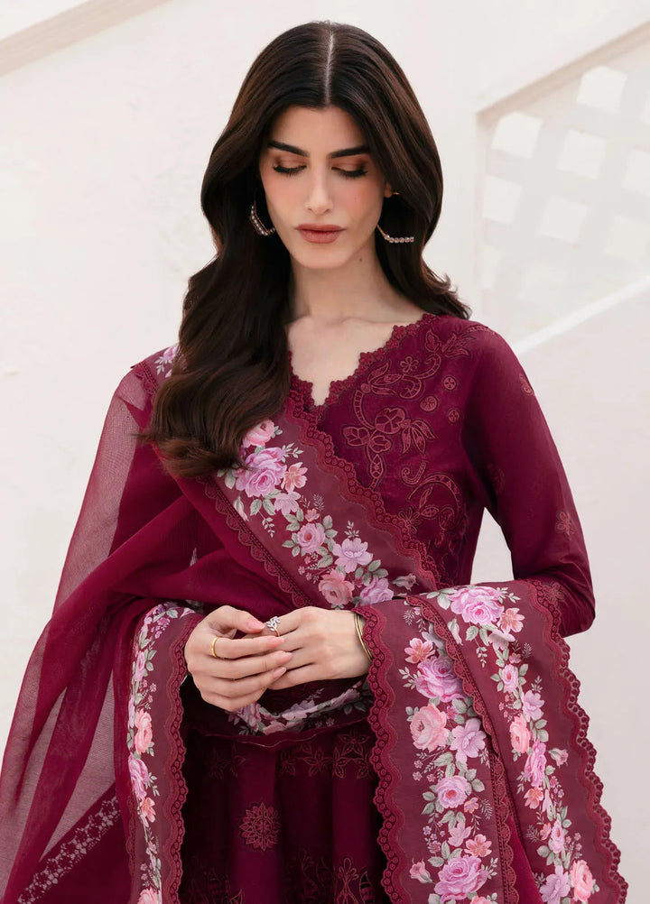 Baroque Embroidered Lawn Suits Unstitched 3 Piece BQ25EL D-05 - Summer Collection