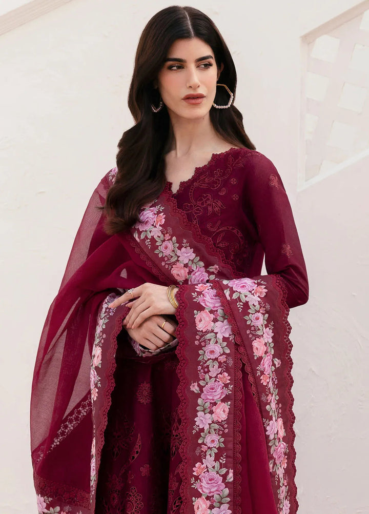 Baroque Embroidered Lawn Suits Unstitched 3 Piece BQ25EL D-05 - Summer Collection