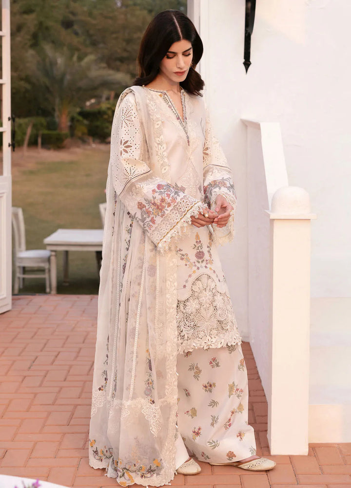 Baroque Embroidered Lawn Suits Unstitched 3 Piece BQ25EL D-06 - Summer Collection