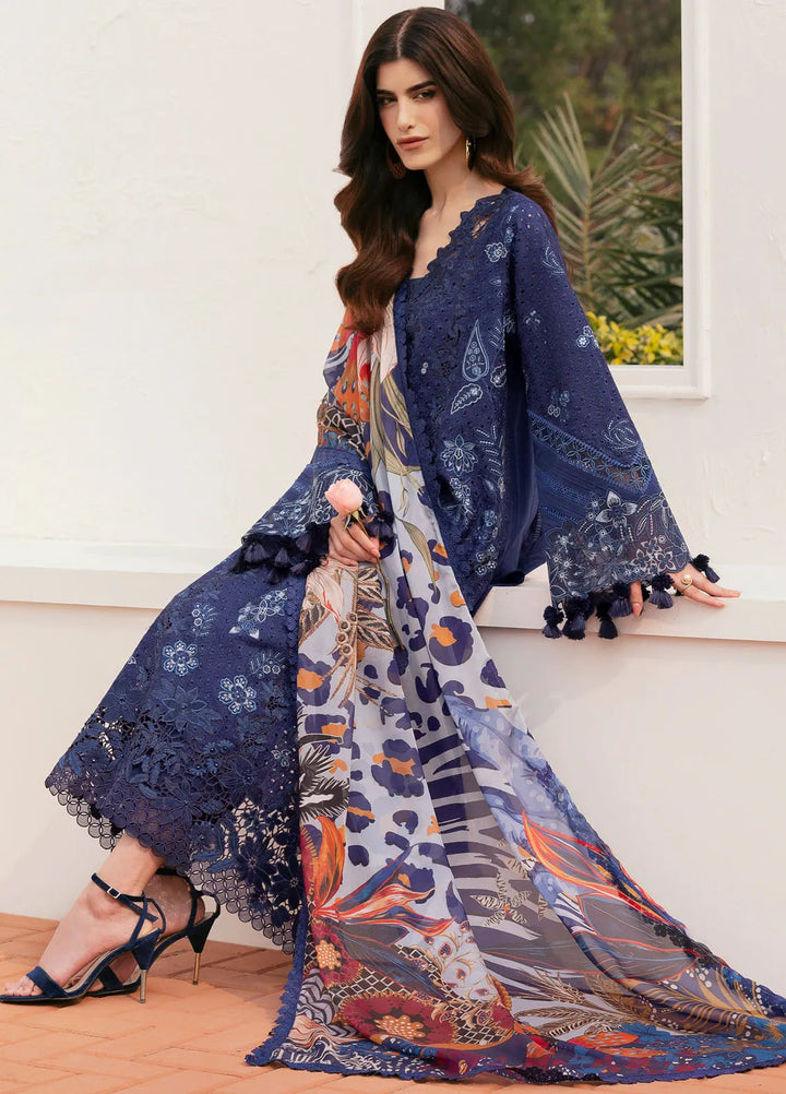 Baroque Embroidered Lawn Suits Unstitched 3 Piece BQ25EL D-07 - Summer Collection