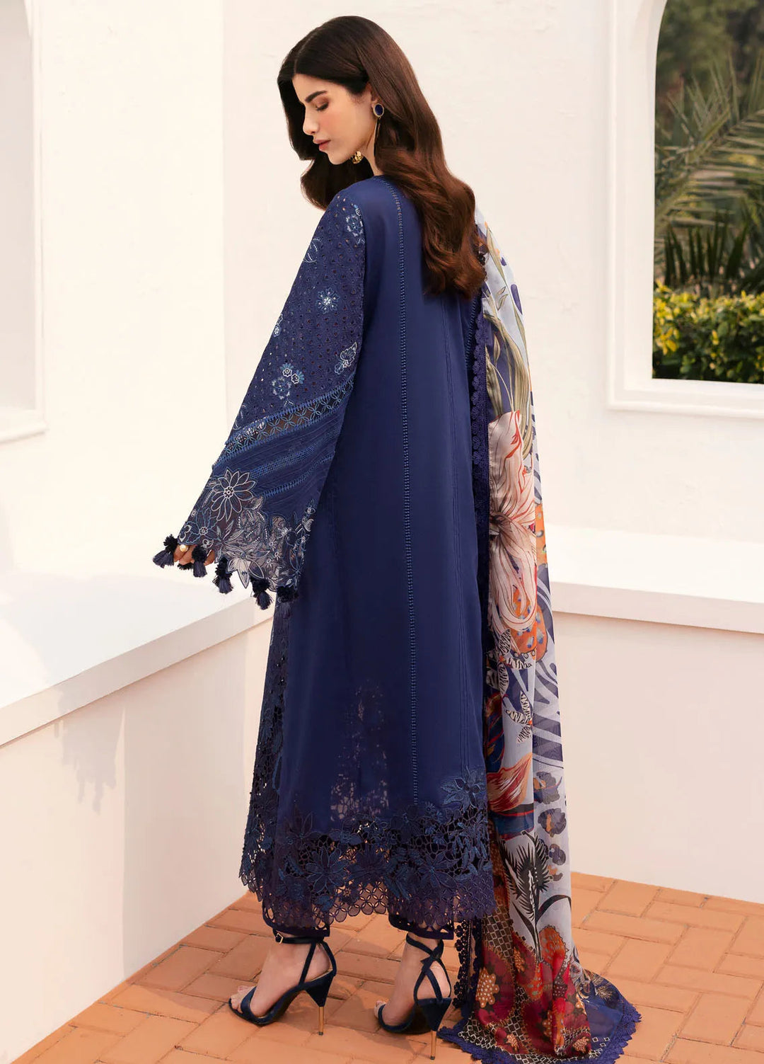 Baroque Embroidered Lawn Suits Unstitched 3 Piece BQ25EL D-07 - Summer Collection