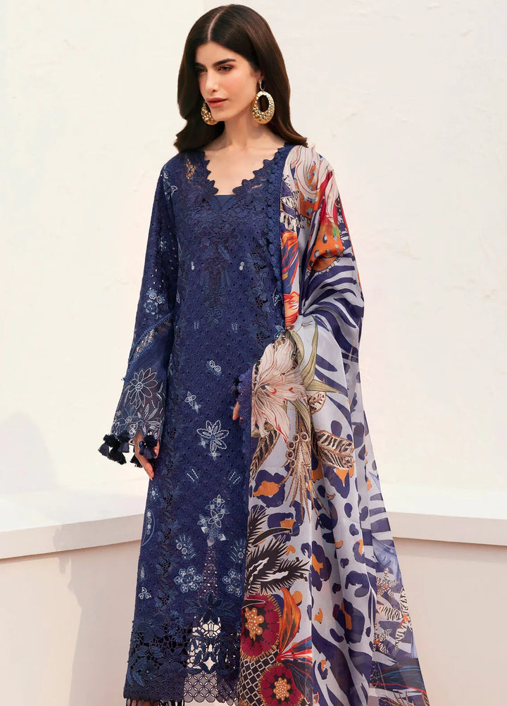 Baroque Embroidered Lawn Suits Unstitched 3 Piece BQ25EL D-07 - Summer Collection