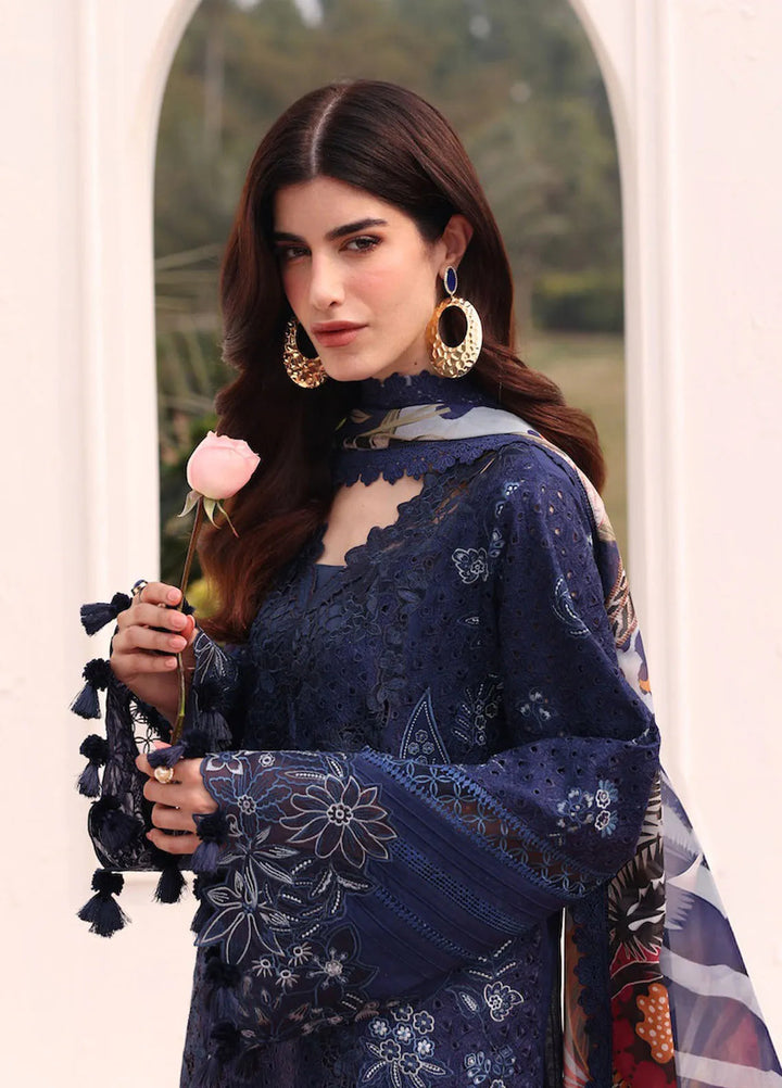Baroque Embroidered Lawn Suits Unstitched 3 Piece BQ25EL D-07 - Summer Collection