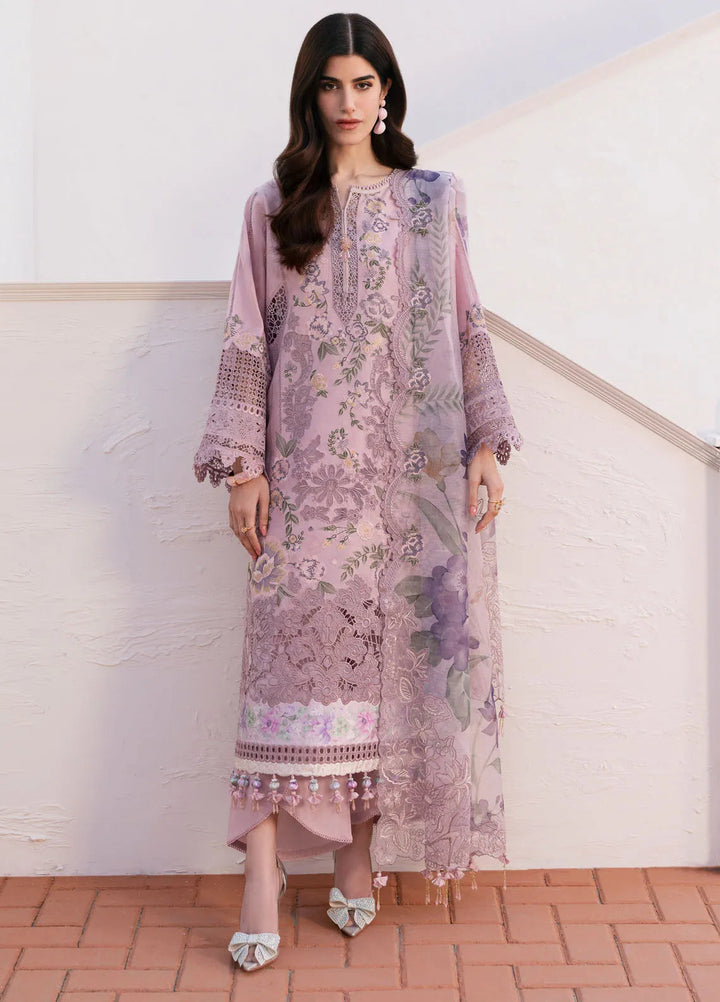Baroque Embroidered Lawn Suits Unstitched 3 Piece BQ25EL D-08 - Summer Collection
