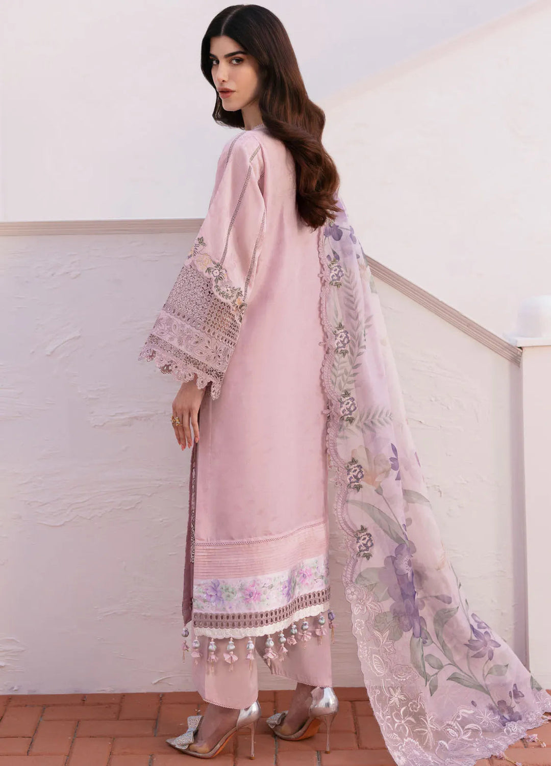 Baroque Embroidered Lawn Suits Unstitched 3 Piece BQ25EL D-08 - Summer Collection