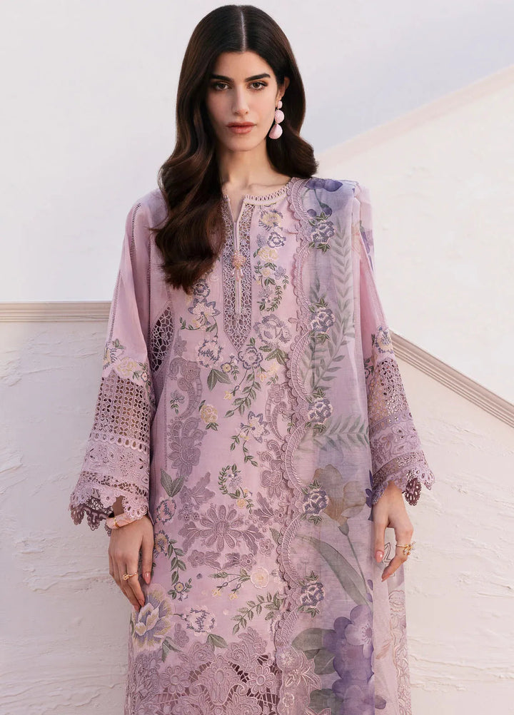 Baroque Embroidered Lawn Suits Unstitched 3 Piece BQ25EL D-08 - Summer Collection