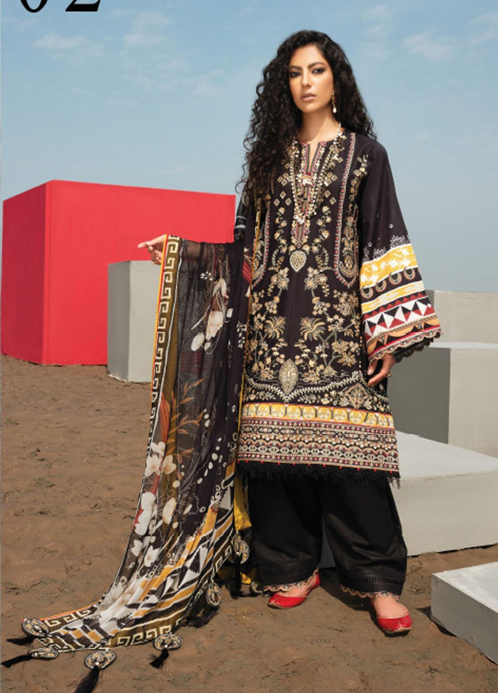Baroque Embroidered Lawn Suits Unstitched 3 Piece BQ21SL 02 Lantana - Summer Collection