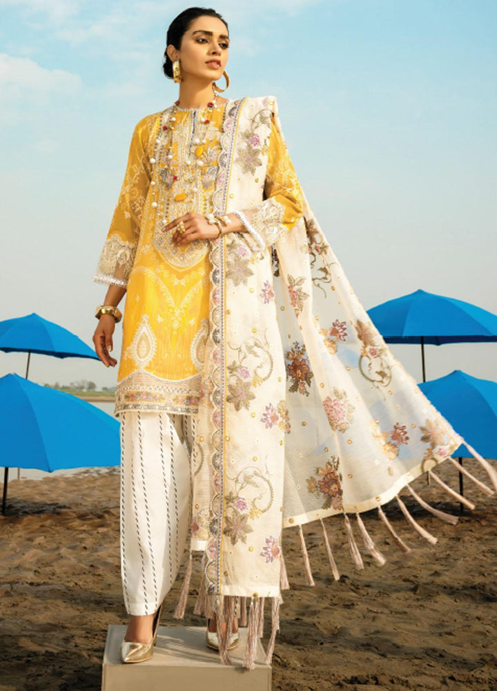 Baroque Embroidered Lawn Suits Unstitched 3 Piece BQ21SL 07 Alyssum - Summer Collection