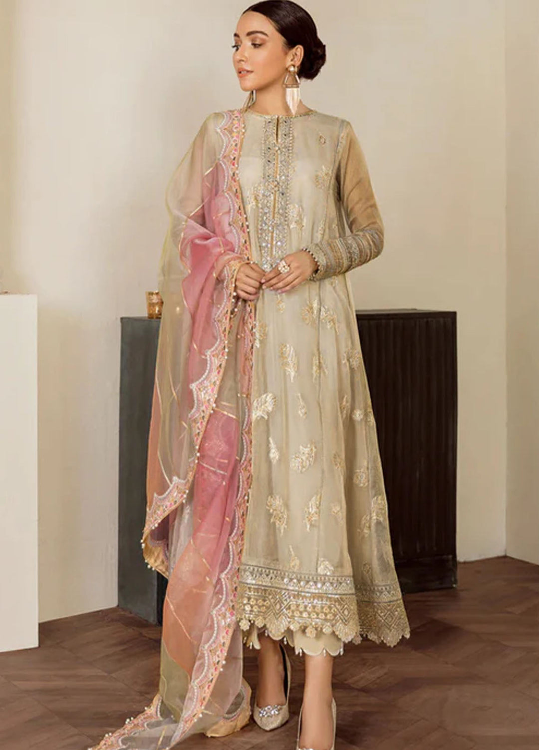 Chantelle by Baroque Unstitched Embroidered Masuri 3 Piece Suit BQ26UCF PR-D438 - Festive Collection