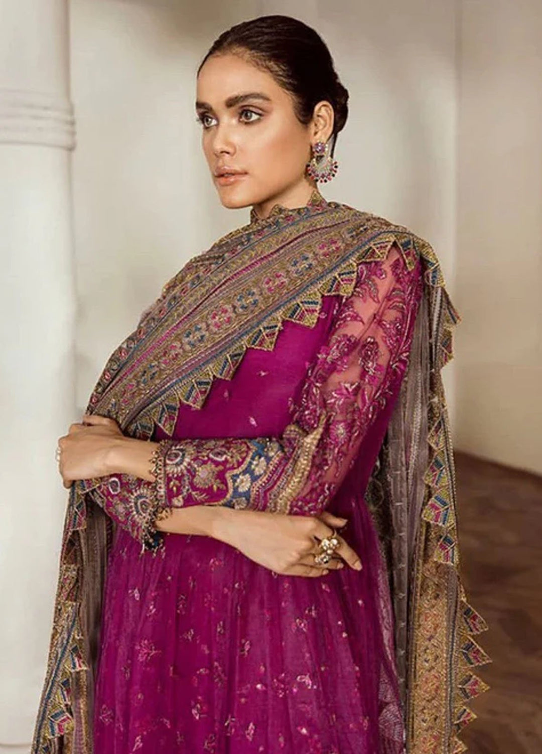 Baroque Embroidered Net Suits Unstitched 3 Piece BQ25UF Cali Glam - Formals Collection