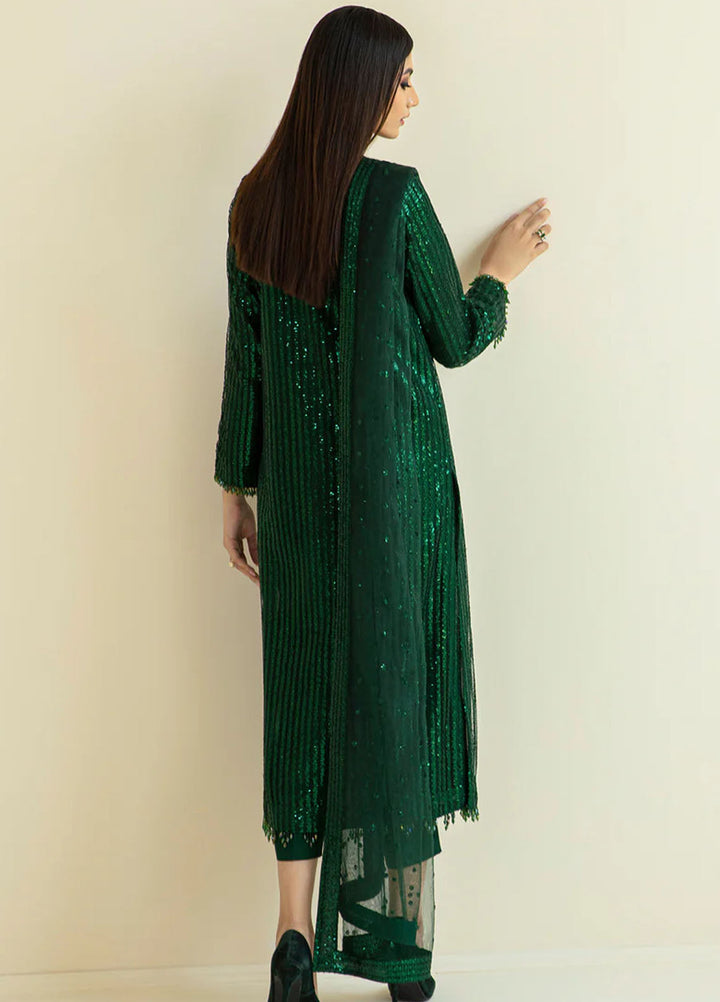 Baroque Embroidered Net Suits Unstitched 3 Piece BQ25UF PR- D386 - Formals Collection