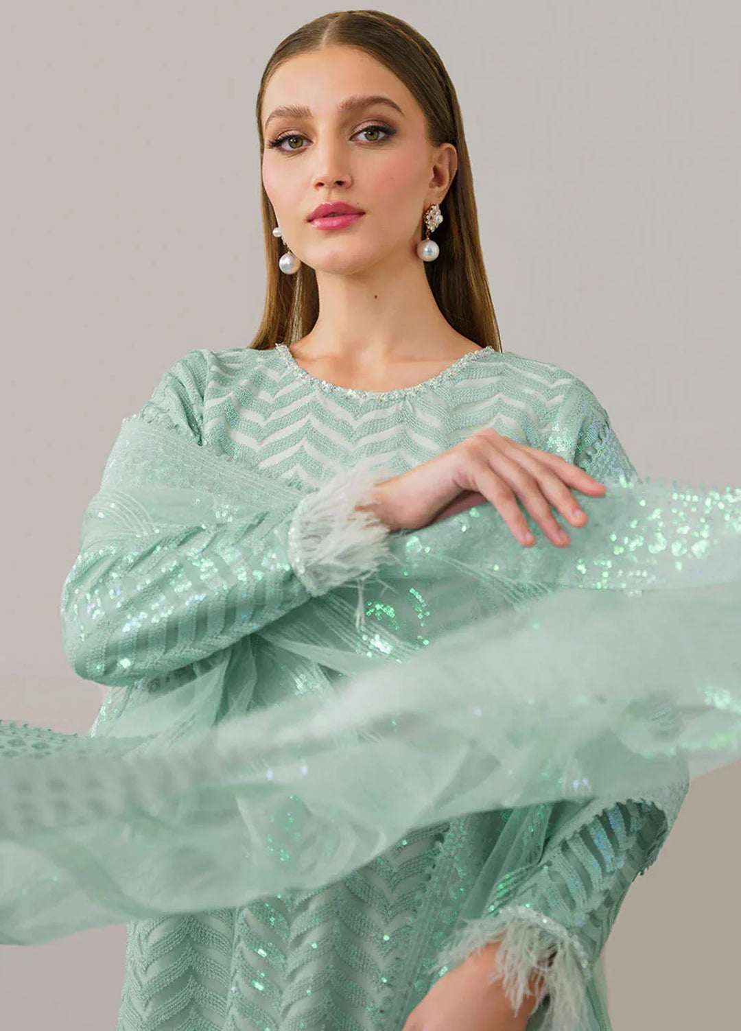 Chantelle by Baroque Unstitched Embroidered Chiffon 3 Piece Suit BQ26UFC UF-D517 - Festive Collection