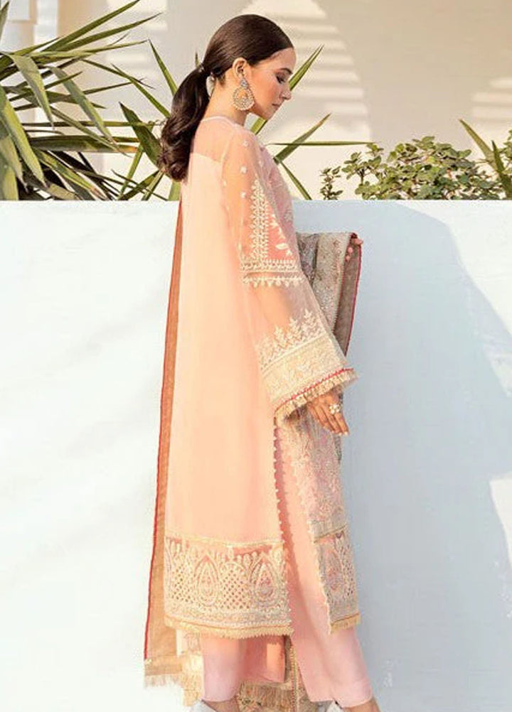 Baroque Embroidered Net Suits Unstitched 3 Piece BQ25UF UF- D99 Chamomile - Formals Collection