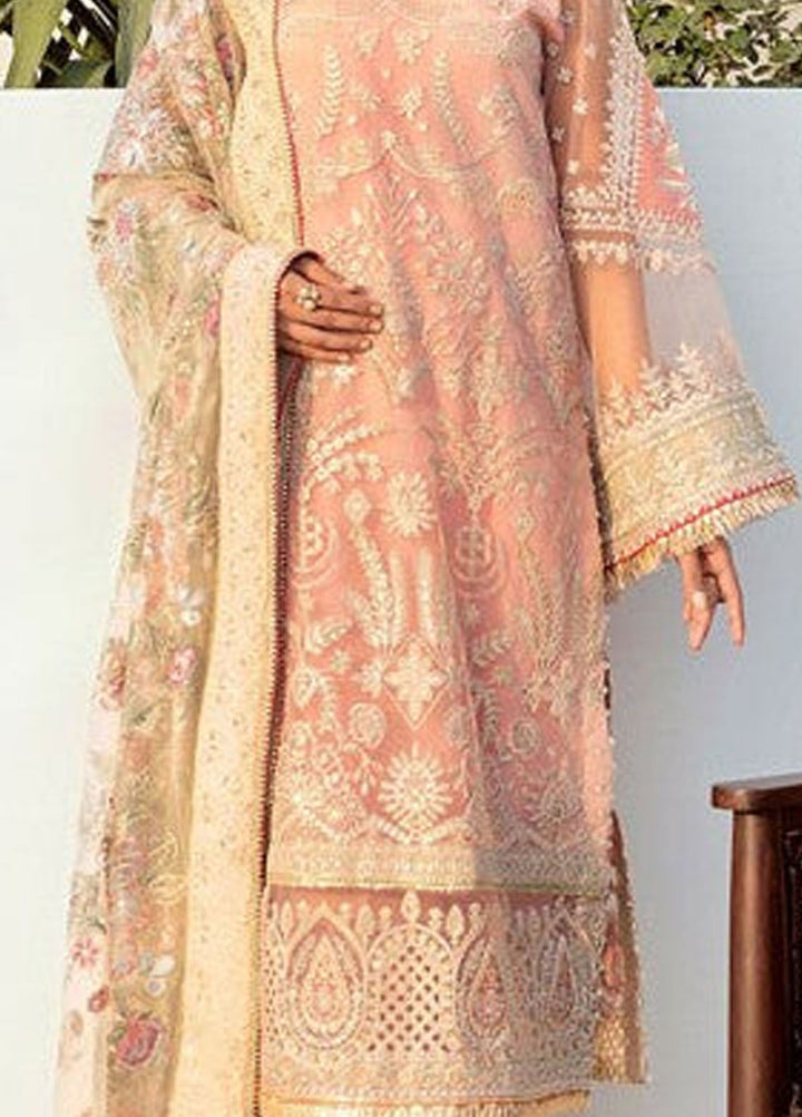 Baroque Embroidered Net Suits Unstitched 3 Piece BQ25UF UF- D99 Chamomile - Formals Collection