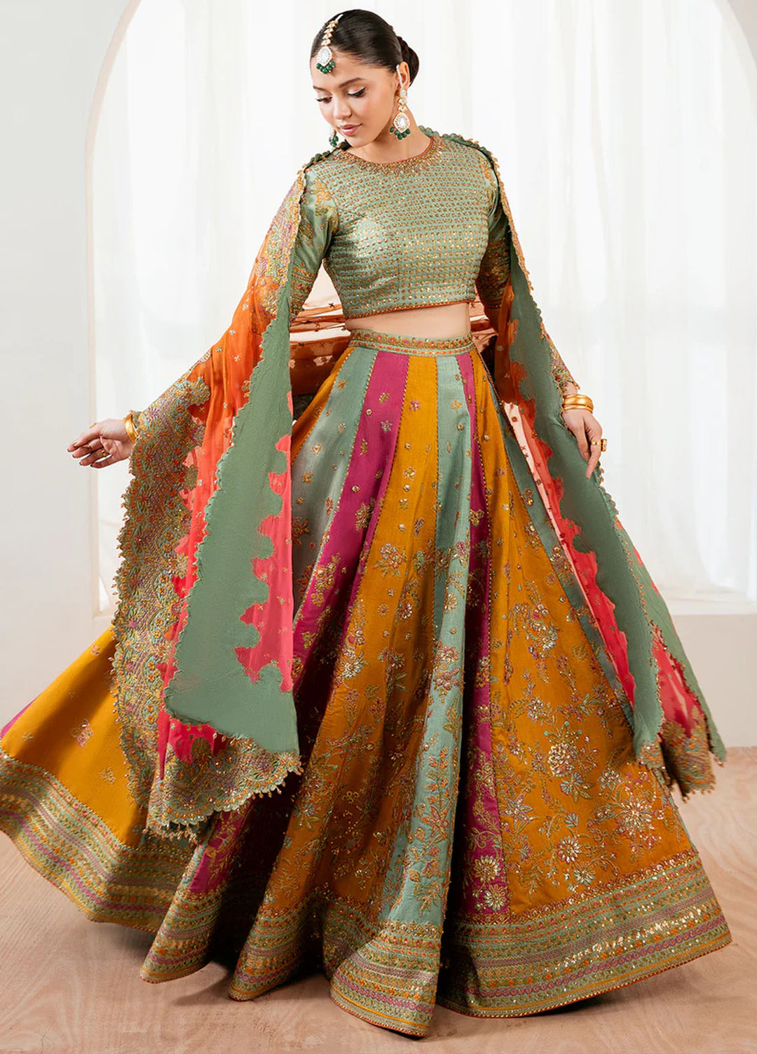 Baroque Embroidered Unstitched Organza 3 Piece Suits BQ25UF UF-4036 - Festive Collection