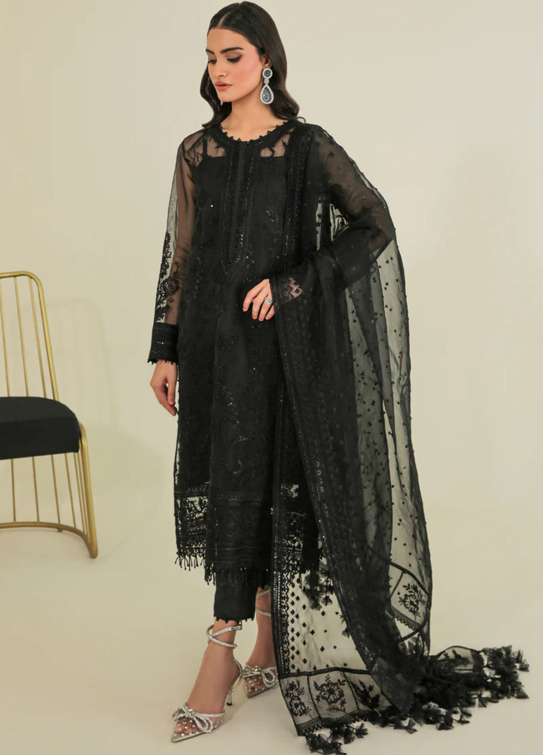 Chantelle by Baroque Unstitched Embroidered Organza 3 Piece Suit BQ26UCF UF-D235 - Festive Collection