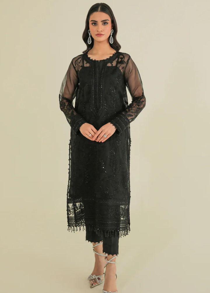 Baroque Embroidered Organza Suits Unstitched 3 Piece BQ25UF UF- D235 - Formals Collection