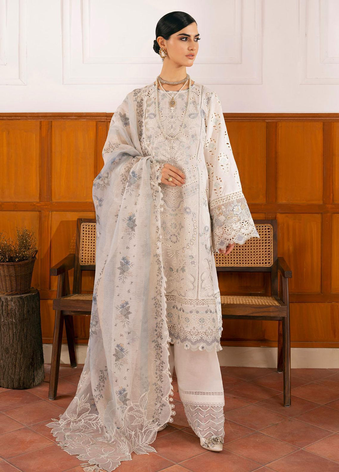 Baroque Embroidered Lawn Suits Unstitched 3 Piece BQ23ES BQU-SL11-D01 - Summer Collection