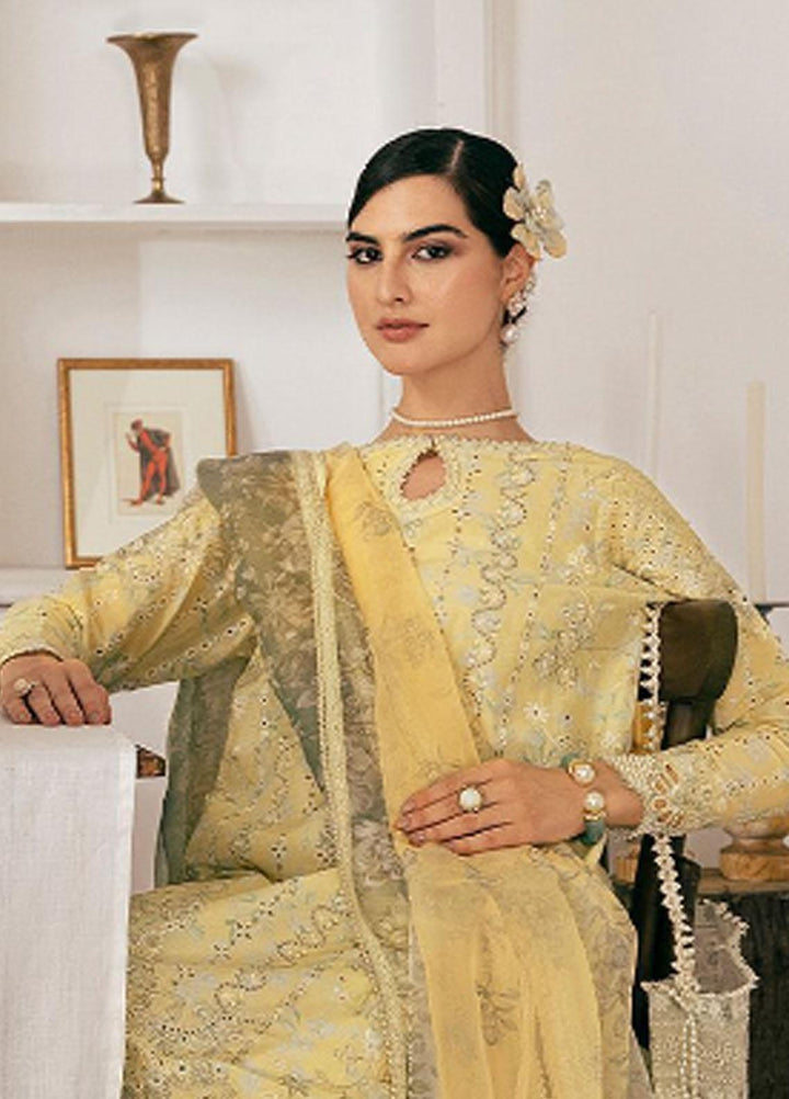 Baroque Embroidered Lawn Suits Unstitched 3 Piece BQ23ES BQU-SL11-D04 - Summer Collection