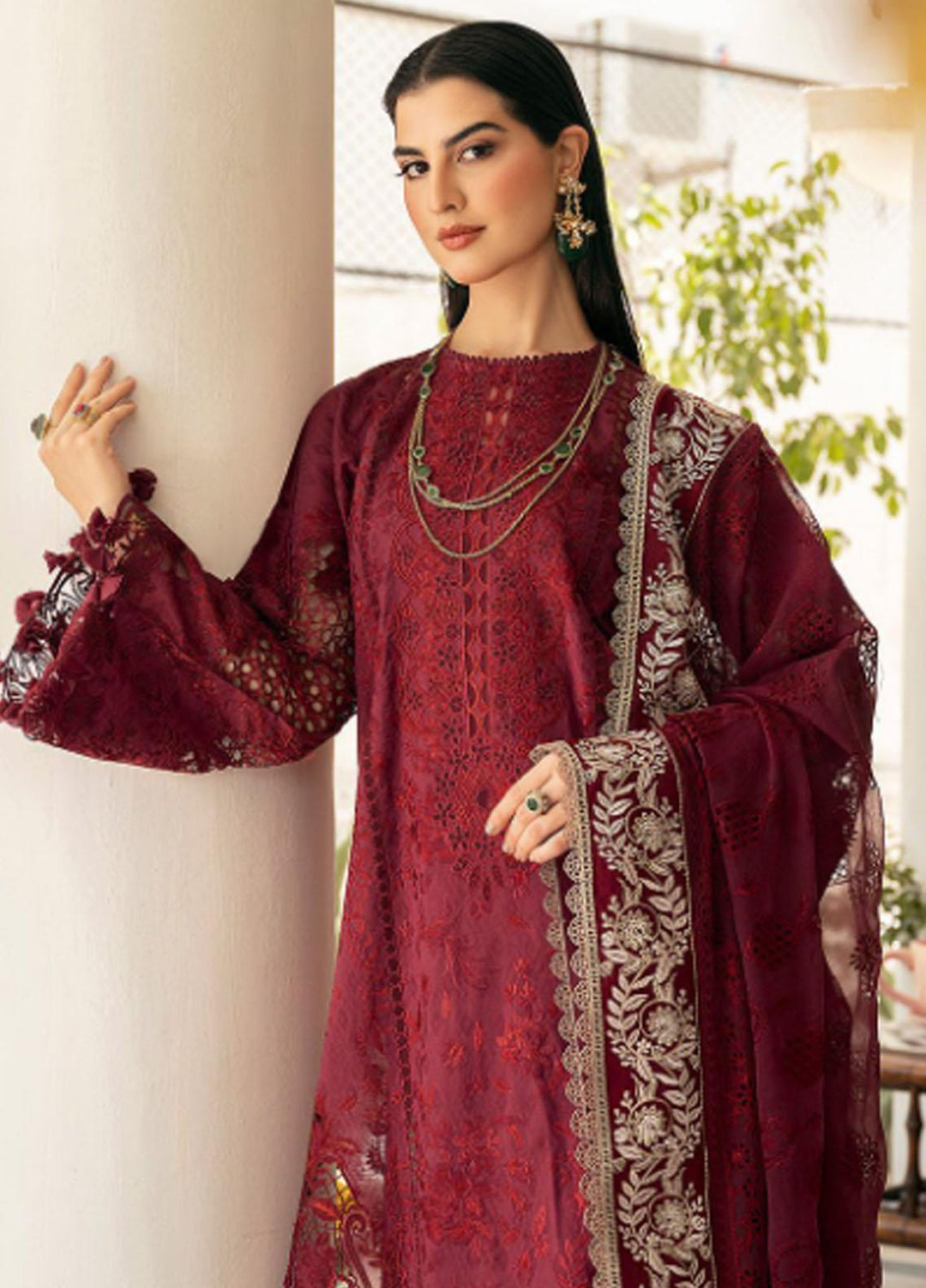 Baroque Embroidered Lawn Suits Unstitched 3 Piece BQ23ES BQU-SL11-D05 - Summer Collection