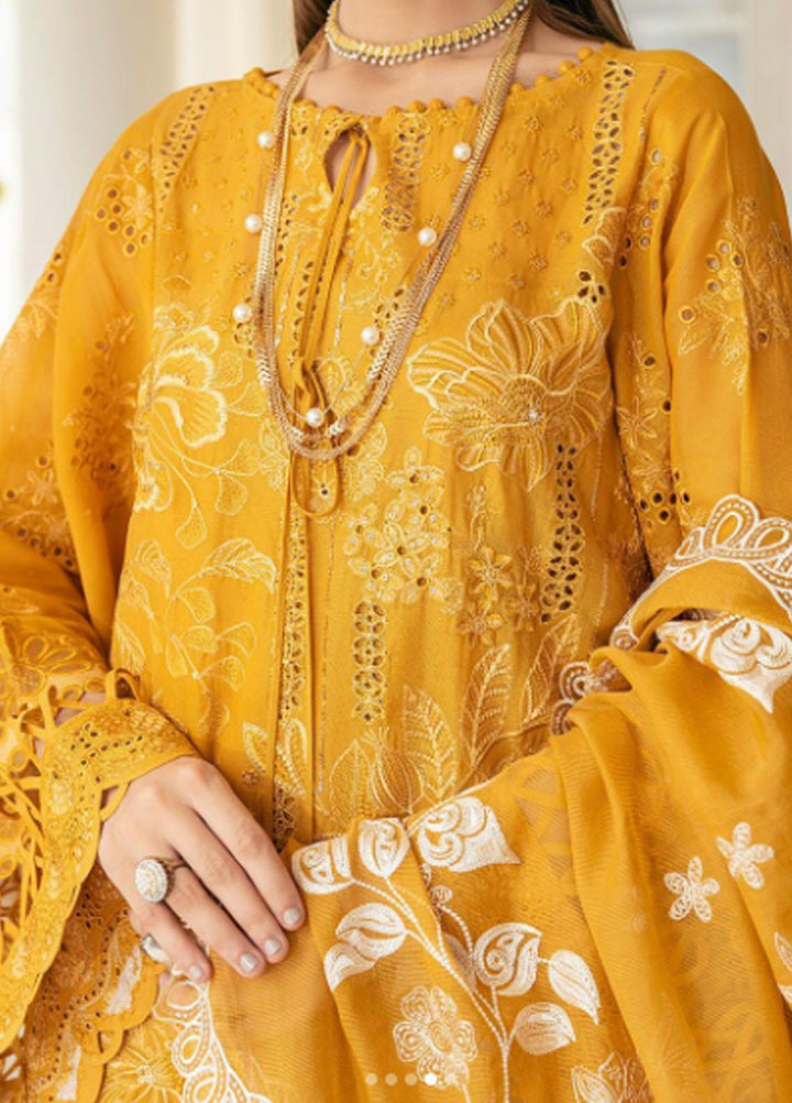 Baroque Embroidered Lawn Suits Unstitched 3 Piece BQ23ES BQU-SL11-D06 - Summer Collection