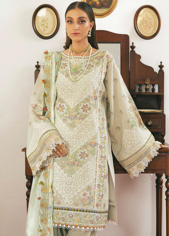 Baroque Embroidered Lawn Suits Unstitched 3 Piece BQ23ES BQU-SL11-D07 - Summer Collection