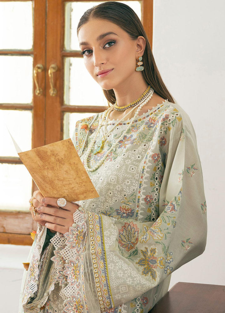 Baroque Embroidered Lawn Suits Unstitched 3 Piece BQ23ES BQU-SL11-D07 - Summer Collection