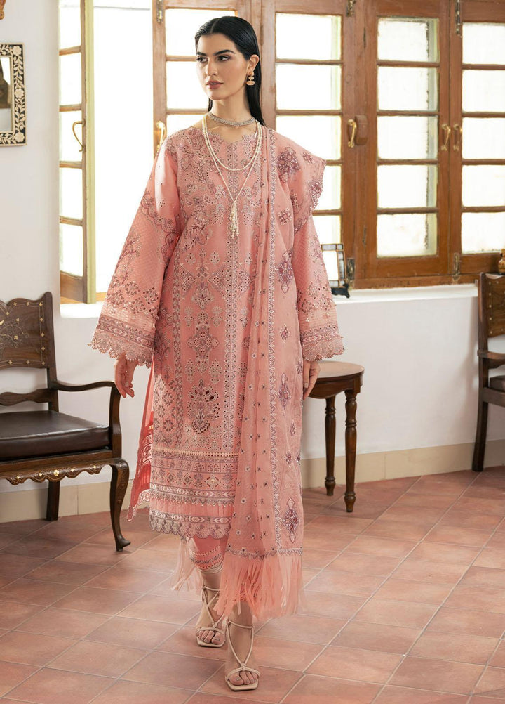 Baroque Embroidered Lawn Suits Unstitched 3 Piece BQ23ES BQU-SL11-D08 - Summer Collection