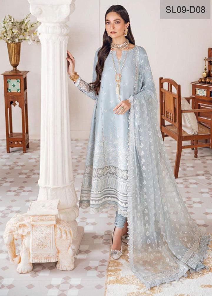 Baroque Embroidered Lawn Suits Unstitched 3 Piece BQ22-SL2 BQU-SL09-D08 - Summer Collection