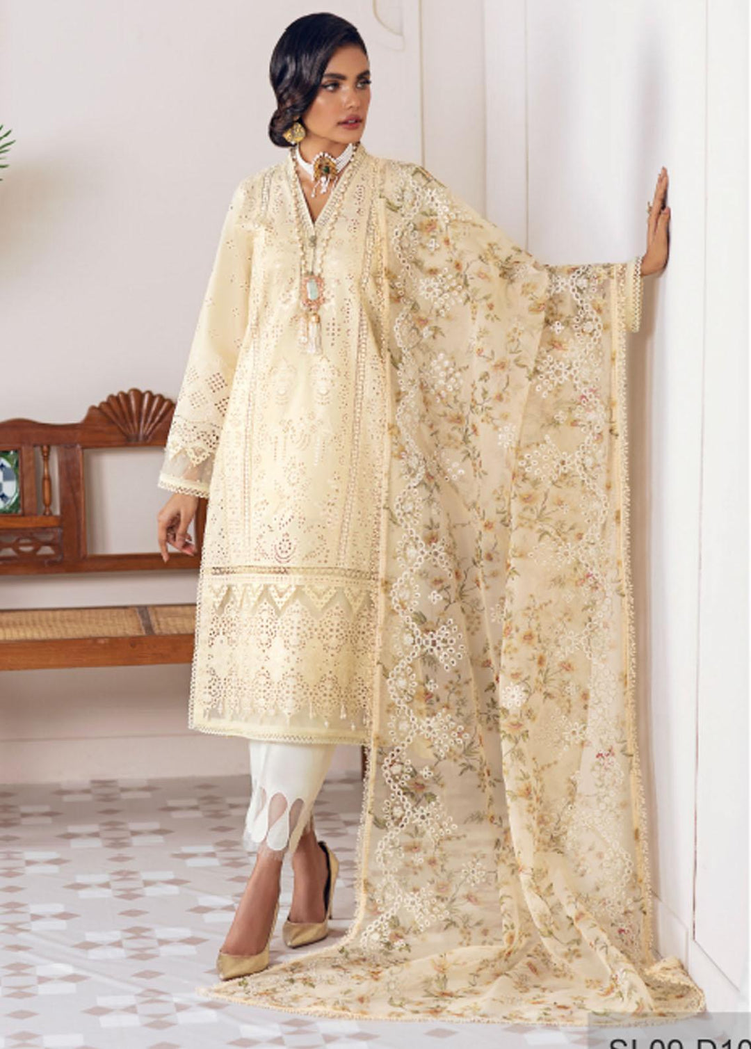 Baroque Embroidered Lawn Suits Unstitched 3 Piece BQ22-SL2 BQU-SL09-D10 - Summer Collection
