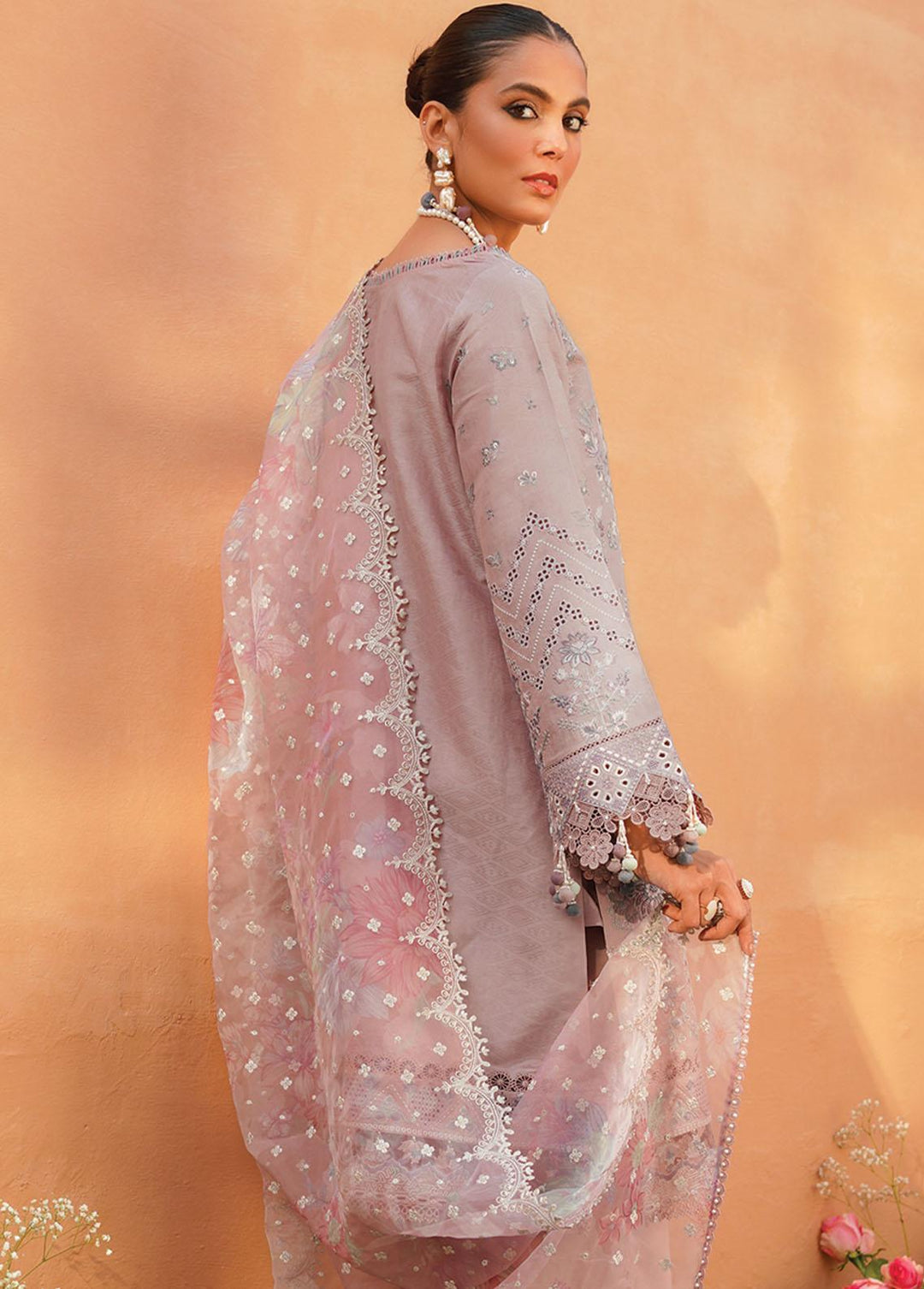 Baroque Embroidered Lawn Suits Unstitched 3 Piece BQ23-SL10 SL10-D01 - Summer Collection