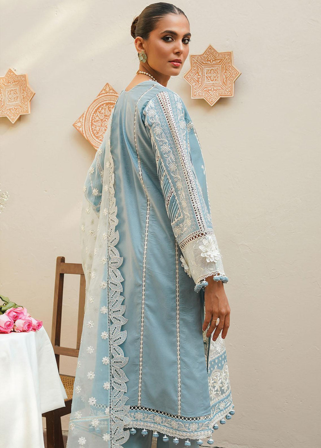 Baroque Embroidered Lawn Suits Unstitched 3 Piece BQ23-SL10 SL10-D03 - Summer Collection