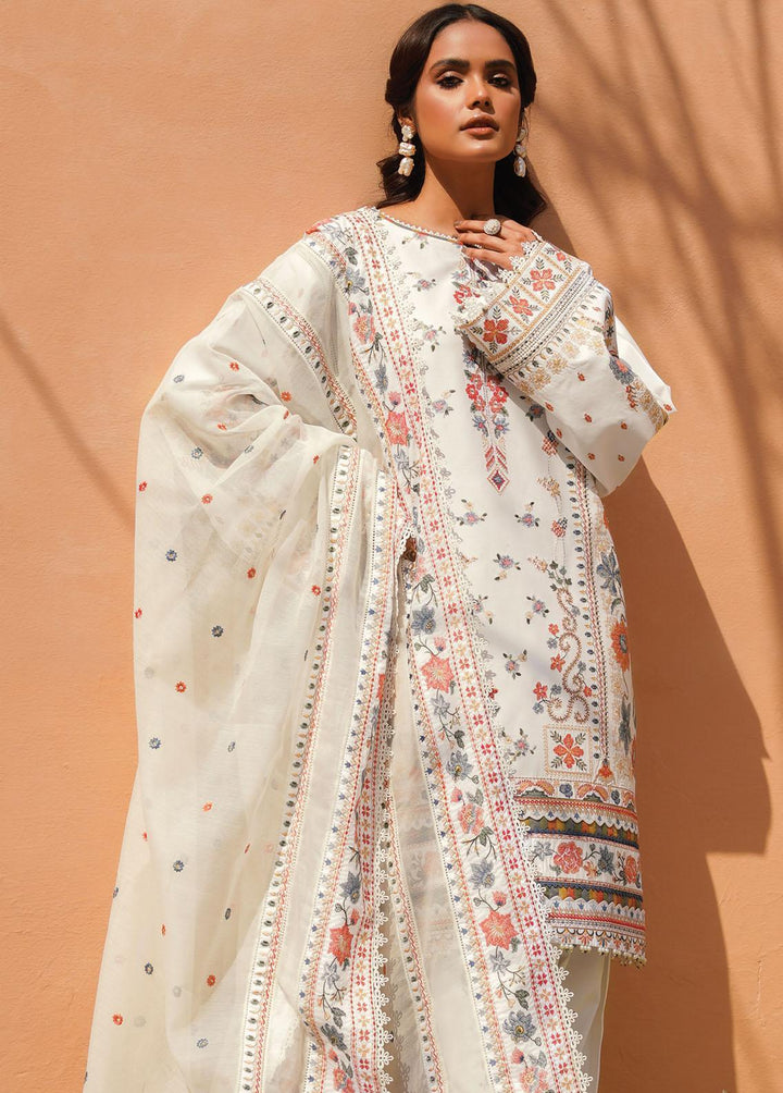 Baroque Embroidered Lawn Suits Unstitched 3 Piece BQ23-SL10 SL10-D07 - Summer Collection