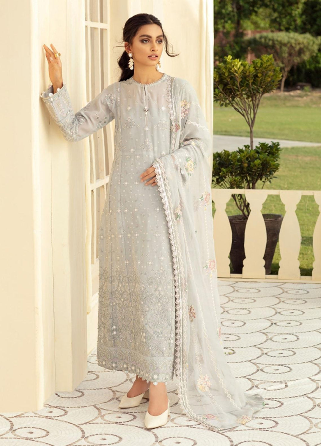Sunheri Eid By Baroque Embroidered Lawn Suits Unstitched 3 Piece BQ21SE 01 Refa - Summer Collection