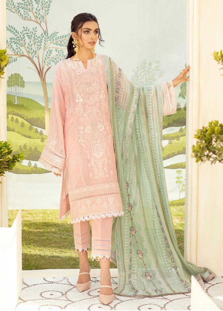 Sunheri Eid By Baroque Embroidered Lawn Suits Unstitched 3 Piece BQ21SE 03 Mina - Summer Collection