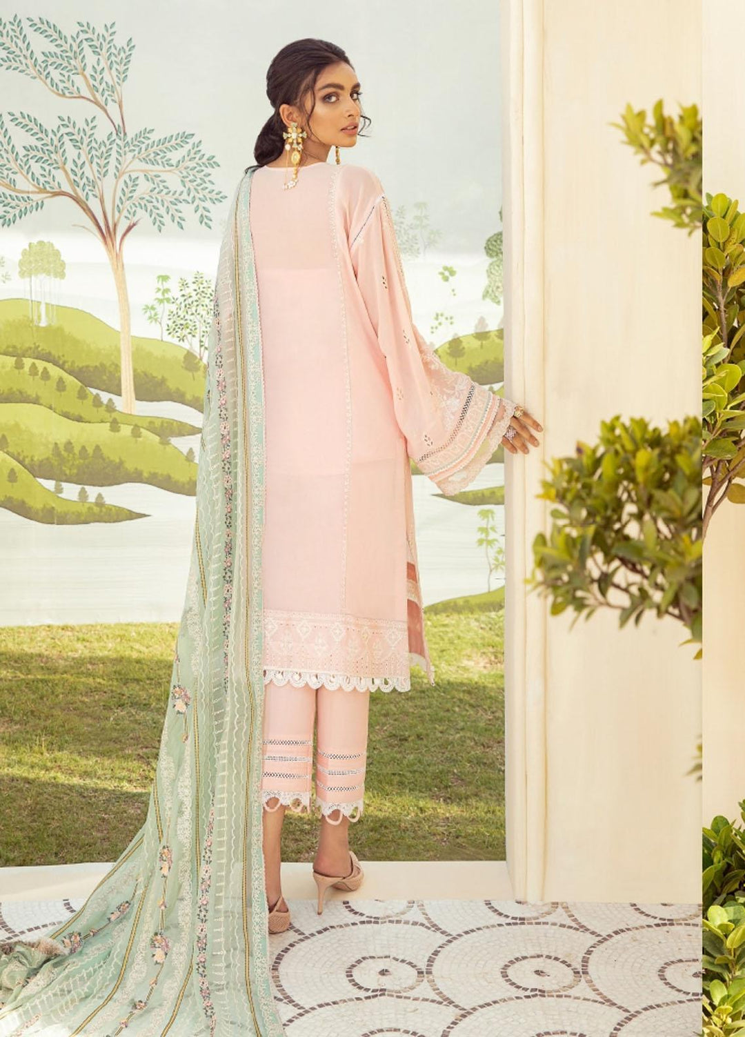 Sunheri Eid By Baroque Embroidered Lawn Suits Unstitched 3 Piece BQ21SE 03 Mina - Summer Collection