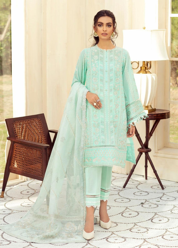 Sunheri Eid By Baroque Embroidered Lawn Suits Unstitched 3 Piece BQ21SE 05 Tanaz - Summer Collection