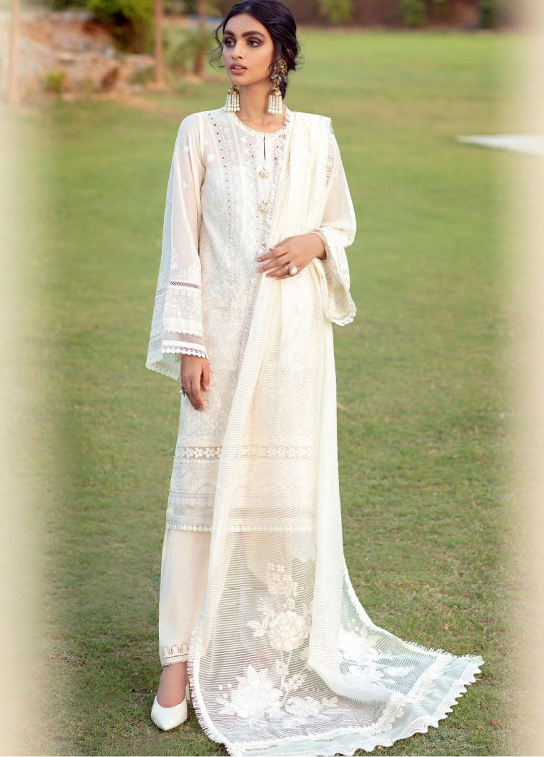 Sunheri Eid By Baroque Embroidered Lawn Suits Unstitched 3 Piece BQ21SE 07 Leya - Summer Collection