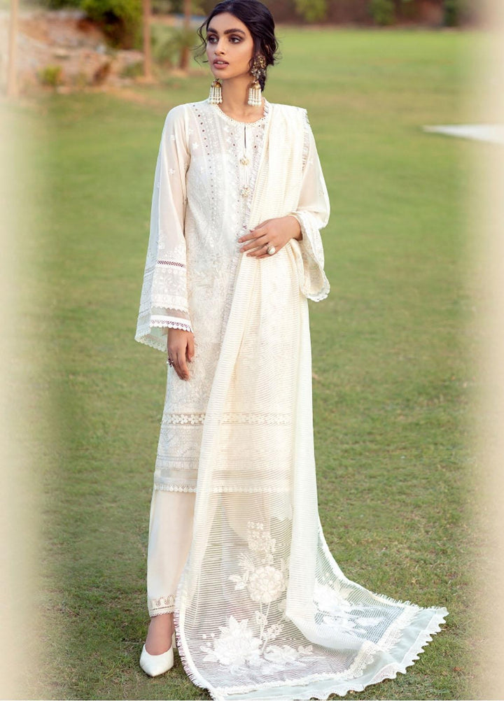 Sunheri Eid By Baroque Embroidered Lawn Suits Unstitched 3 Piece BQ21SE 07 Leya - Summer Collection