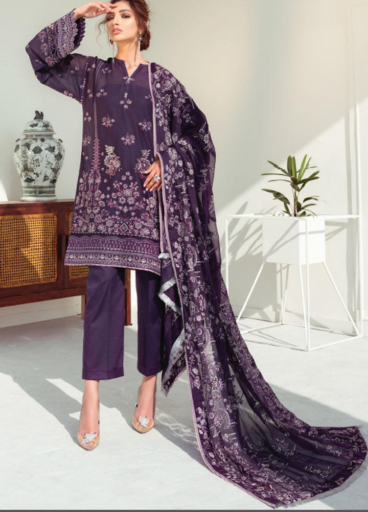 Baroque Embroidered Swiss Voile Suits Unstitched 3 Piece BQ21SV 01 Columbine - Summer Collection
