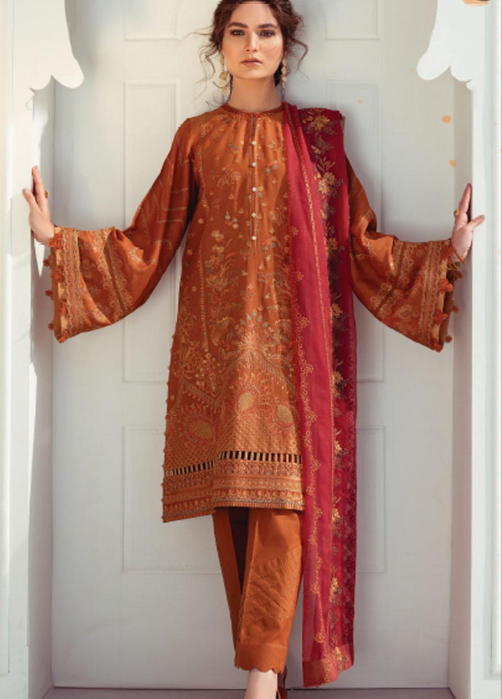 Baroque Embroidered Swiss Voile Suits Unstitched 3 Piece BQ21SV 02 Sienna - Summer Collection