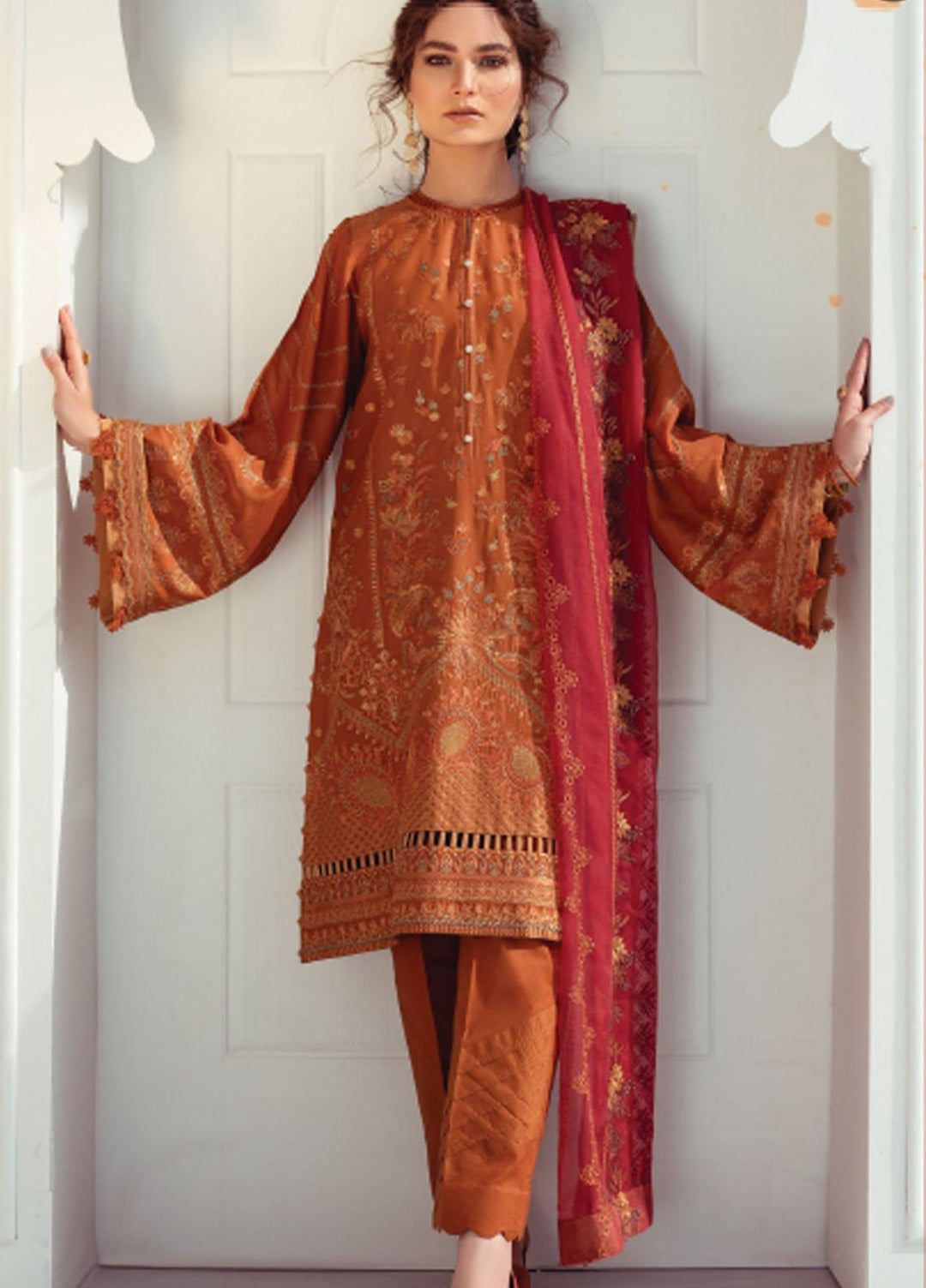 Baroque Embroidered Swiss Voile Suits Unstitched 3 Piece BQ21SV 02 Sienna - Summer Collection