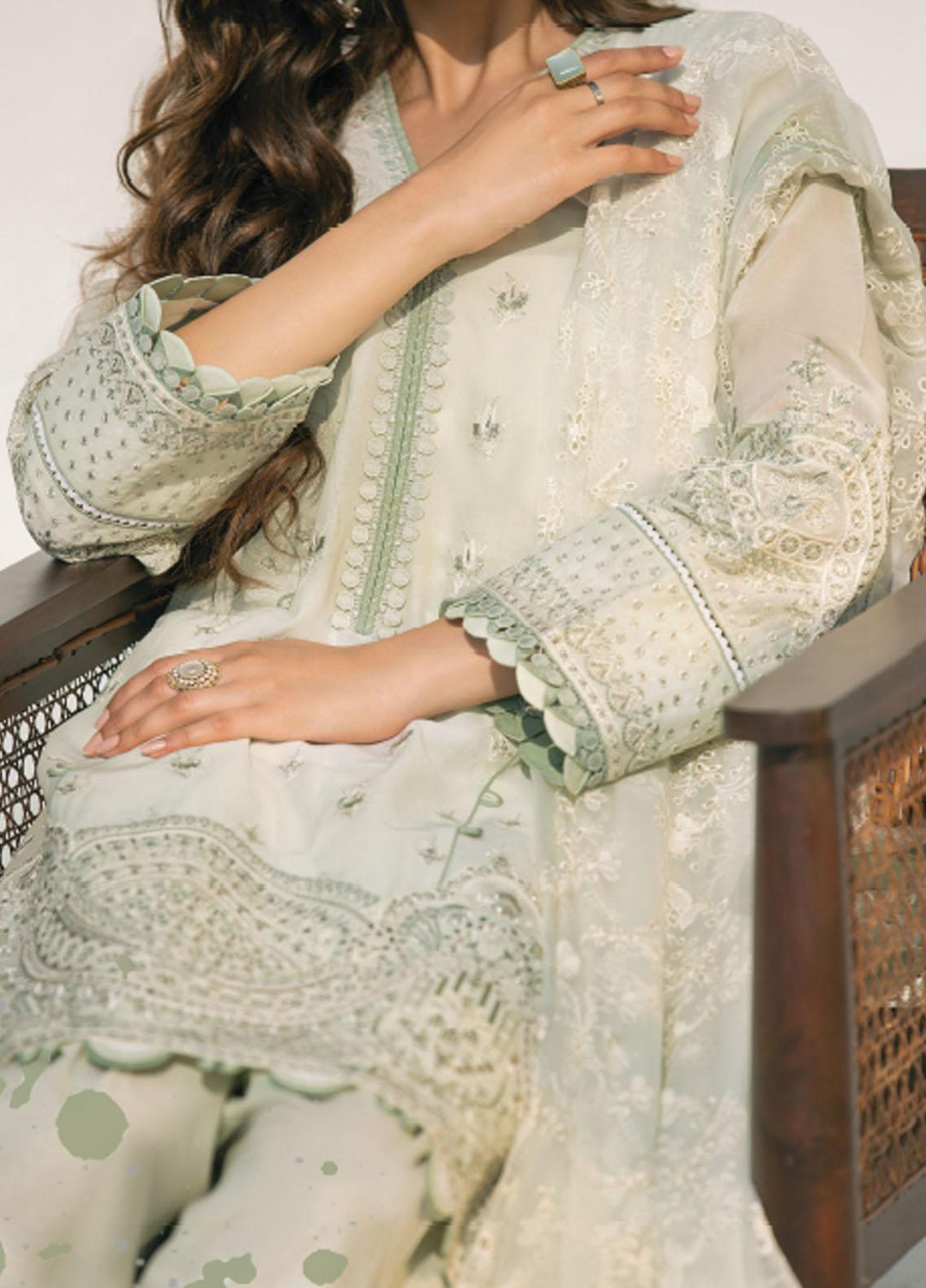 Baroque Embroidered Swiss Voile Suits Unstitched 3 Piece BQ21SV 03 Alabaster - Summer Collection